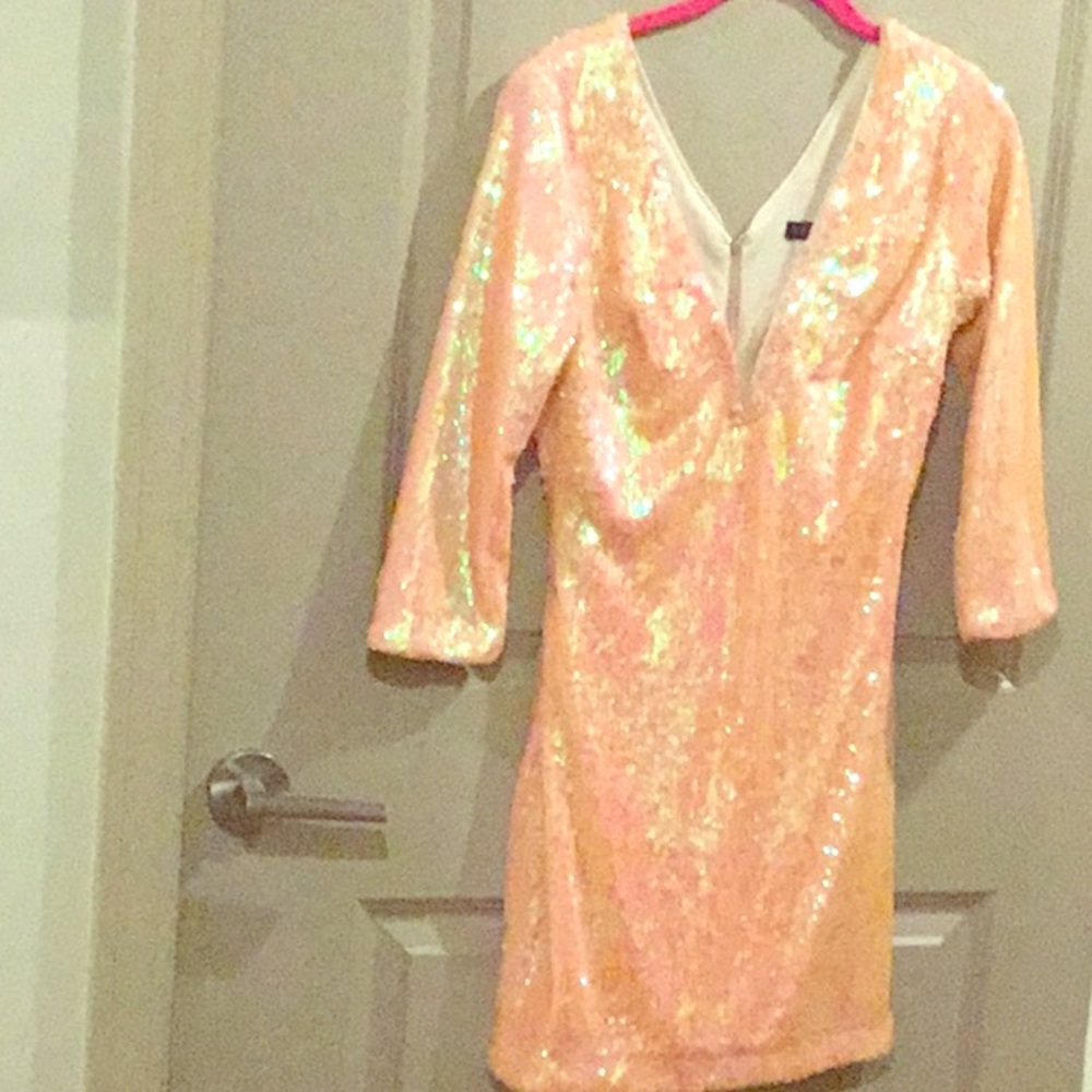 Venus pink sequin mini dress-